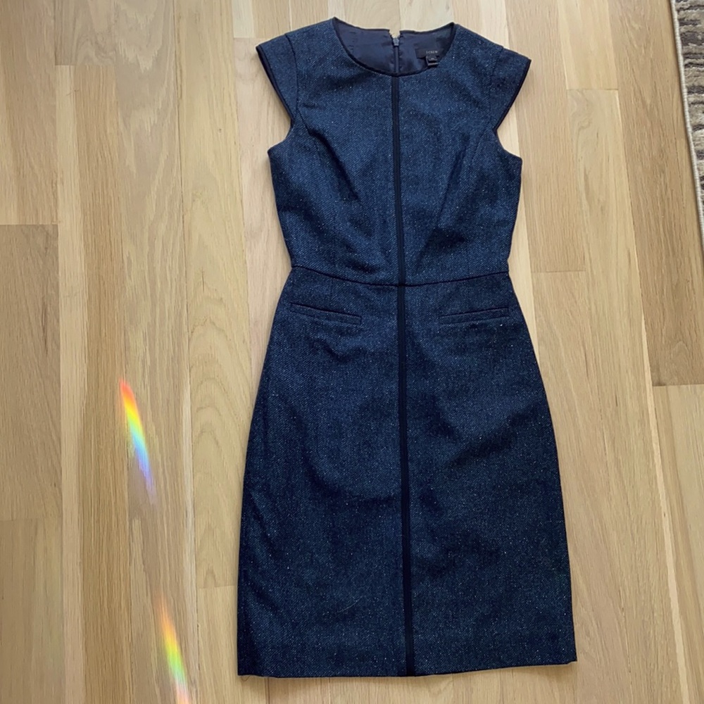 Jcrew fitted navy dress